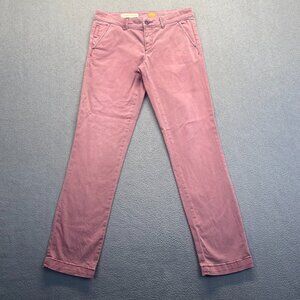 ANTHROPOLOGIE Pilcro and the Letterpress womens Pink Hyphen Chino Pants Sz 27